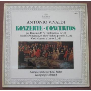 VIVALDI VIOLIN CONCERTO Linde , Storck , Lautenbacher , Hofmann  ARCHIV LP