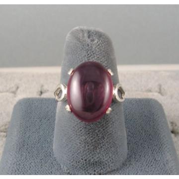 16X12MM 9+CT LINDE LINDY RED STAR SAPPHIRE CREATED SECOND QUALITY RING .925 SS