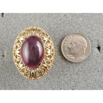 LINDE LINDY RED STAR SAPPHIRE CREATED RUBY 2ND YELLOW GOLD ION PL STNLESS RING