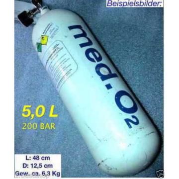 5L Med Oxygen Bottle 200BAR Oxygen Bottle O2 Linde Dräger Oxylog Bottle
