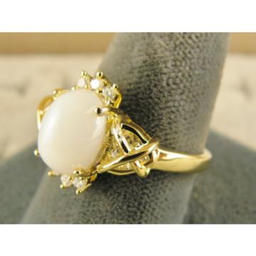 VINTAGE SIGNED LINDE LINDY SHELL WHITE STAR SAPPHIRE CREATED CAP HRT RING YGP SS