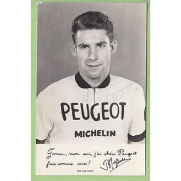 VAN DER LINDE, Autographe manuscrit. cyclisme.Peugeot Michelin