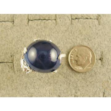 UNISEX 53 CT PMP LINDE LINDY TWILIGHT BLUE STAR SAPPHIRE CREATED DRAGON RING S/S