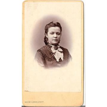 Herm. Linde CDV photo Damenportrait - Lübeck 1870er