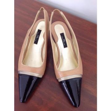 Susan van der Linde Marguerite Camel Leather Slingback Heel -39 1/2 Retail $695