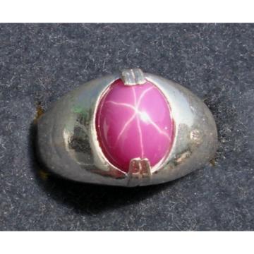 MEN&#039;S 10x8mm 3+ CT PINK LINDE LINDY STAR SAPPHIRE CREATED RUBY SECOND RING SS