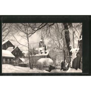 alte AK Großbreitenbach, Ortspartie an der alten Linde im Winter