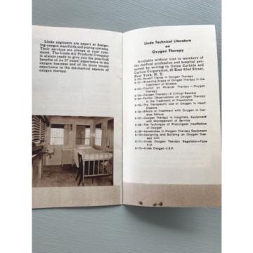 Vintage Linde Oxygen Therapy Brochure Medical Treatments 1934 Hospital Doctor