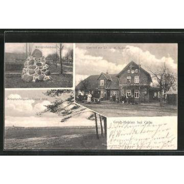 AK Groß-Hehlen, Gasthof zur Linde, Kriegsgefangenen-Lager 1914, Kriegerdenkmal