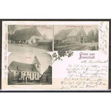 Niedersachsen: Gruss aus Bramstedt Gasthof &#034;Unter der Linde&#034;, Kirche, 1900 #0077