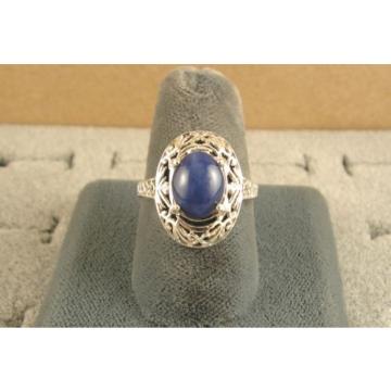 10x8mm 3+ CT LINDE LINDY CORNFLOWER BLUE STAR SAPPHIRE CREATED SECOND RING SS