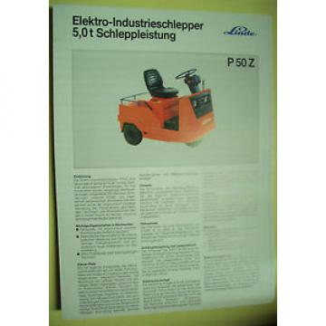 Sales Brochure Original Prospekt Linde Elektro-Industrieschlepper P 50 Z