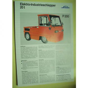Sales Brochure Original Prospekt Linde Elektro-Industrieschlepper P 200
