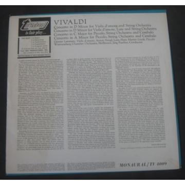 Vivaldi 4 Concerti Faerber / Stingl / Martin Linde  Lemmen Vox Turnabout lp EX ‎