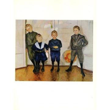 1970 Vintage MUNCH &#034;FOUR SONS OF MAX LINDE&#034; COLOR offset Lithograph