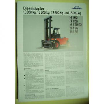 Sales Brochure Original Prospekt Linde Dieselstapler H100,H120,H120 02,H136,H150