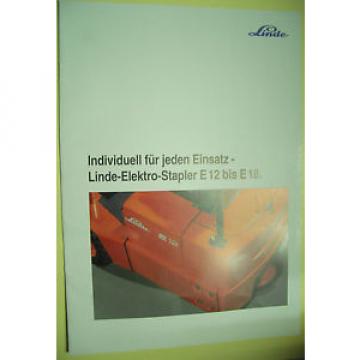 Sales Brochure Original Prospekt Linde Stapler Angebotsübersicht E 12 bis E 18