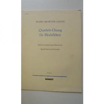 Notenheft Quartett-Übung Blockflöten H.M. Linde guter Zustand