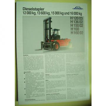 Sales Brochure Original Prospekt Linde Dieselstapler H120 03,H136 02,H150 02,