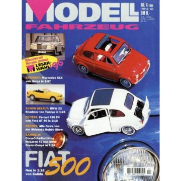 Zeitschrift Modell Fahrzeug 4 96 1996 Coca Cola Fiat 500 Morgan 4/4 Linde E16 VW