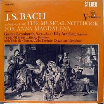 LEONHARDT AMELING LINDE bach selections from musical notebook LP VG+ VICS 1317