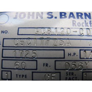 John S. Barnes Corp C6C17FZ5A Hydraulic Pump w/Leeson 1/2 HP Motor 115/208-230V