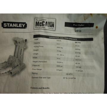 NEW Stanley PP10 Hydraulic Post Puller