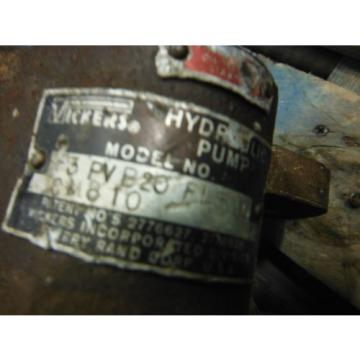 VICKERS HYDRAULIC PUMP PVB20 FLS10 CM810 ~ USED