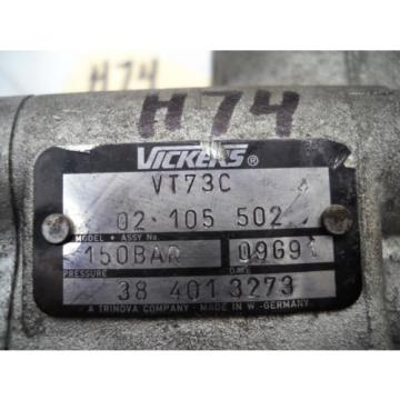 VICKERS VT73C HYDRAULIC PUMP 02 105 502 CATERPILLAR FREIGHTLINER VT 73 C LUK