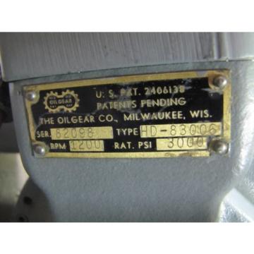 OILGEAR HD-83006 1200 RPM RAT. PSI 3000 1 1/8&#034; SHAFT HYDRAULIC PUMP REBUILT