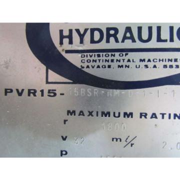 PVR15 Hydraulic Vane Pump Variable Displacement Pressure Comp 15 Gal 1500 PSI