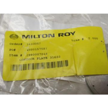 Milton Roy 2980-007-016 Pump SS Contour Plate 2.5&#034; OD X 0.115&#034; Thick