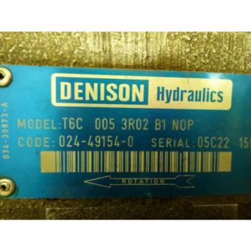 Origin DENISON HYDRAULICS T6C 005 3R02 B1 N0P HYDRAULIC PUMP