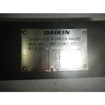 Daikin D05Throttle Check Valve Hydraulic # MT-03W1-40