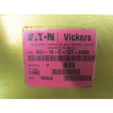 EATON / VICKERS,  2 WAY NC SOLENOID VALVE,  SV1-16-C-12T-24DG,  3000 PSI