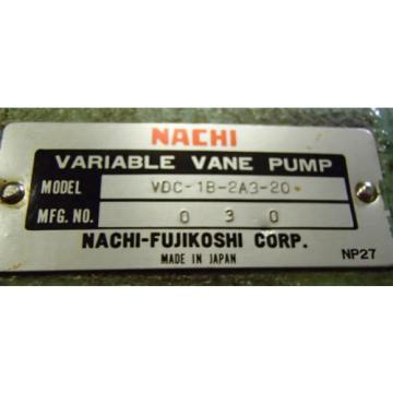 Nachi-Fujikoshi Variable Vane Pump VDC-1B-2A3-20_VDC1B2A320_Motor AEEFPP 2HP 3PH