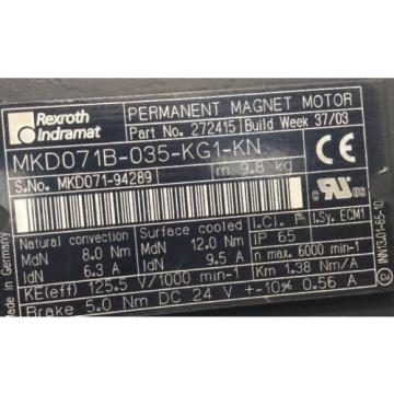 REXROTH-INDRAMAT PERMANENT-MAGNET-MOTOR lt;gt; MKD071B -035 -KG1 -KN
