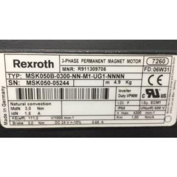 REXROTH PERMANENT-MAGNET-MOTOR lt;gt; MSK050B -0300 -NN -M1 -UG1 -NNNN