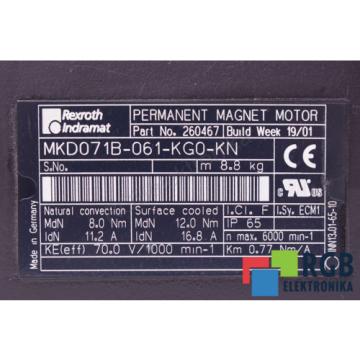 MKD071B-061-KG0-KN PERMANENT MAGNET MOTOR REXROTH ID3879