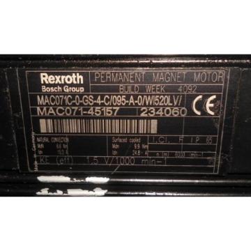 REXROTH PERMANENT MAGNET SERVO MOTOR MAC071C-0-GS-4-C/095-A-0/WI520LV