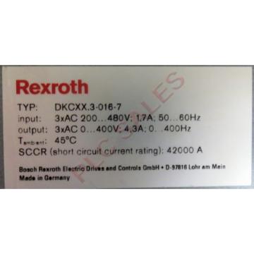 BOSCH REXROTH DKCXX3-016-7  |  Servo Drive Controller with DeviceNet