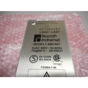 BOSCH REXROTH INDRAMAT NFD03-1480007 INDRADRIVE POWER LINE FILTER 3PH
