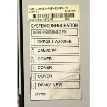 Rexroth Indramat Servo Controller DKR031-W200N-BA01-01-FW FWA-DIAX03-ASE-02VRS