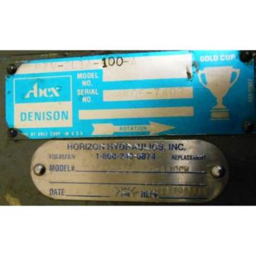 ABEX, DENISON HYDRAULIC PUMP, P7V-2L1A-100-A, 5000 PSI, 3000 RPM, 565 GPM