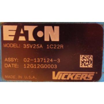 1 USED EATON VICKERS 35V25A 1C22R HYDRAULIC VANE PUMP