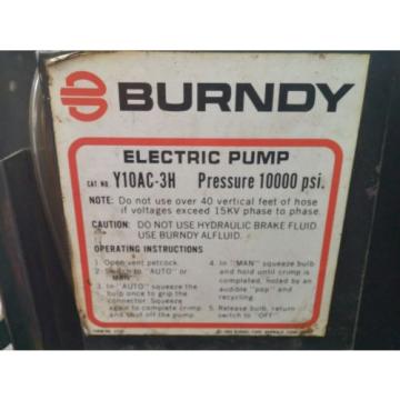 Burndy Electric Hydraulic Pump Y10AC-3H V2016-0007-0024 Location C9