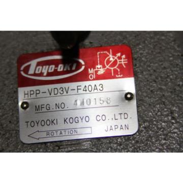 TOYOOKI KOGYO HPP-VD3V-F40A3 High Press Var. Dis. Hyd. Pump, TOYOTA