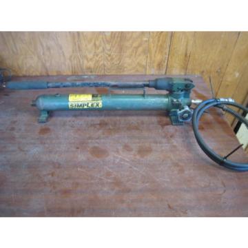 SIMPLEX P42 HYDRAULIC HAND PUMP With Hose 10,000PSI Free Shipping Used