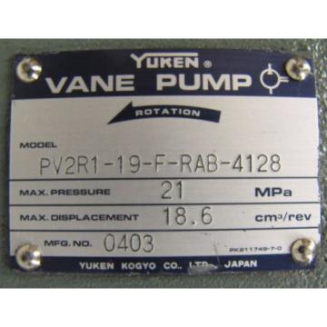 YUKEN PV2R1-19-F-RAB-4128 21 MPa 18.6 CM³/REV HYDRAULIC VANE PUMP