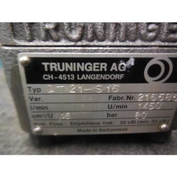 NEW TRUNINGER AG HYDRAULIC PUMP QT21-S16